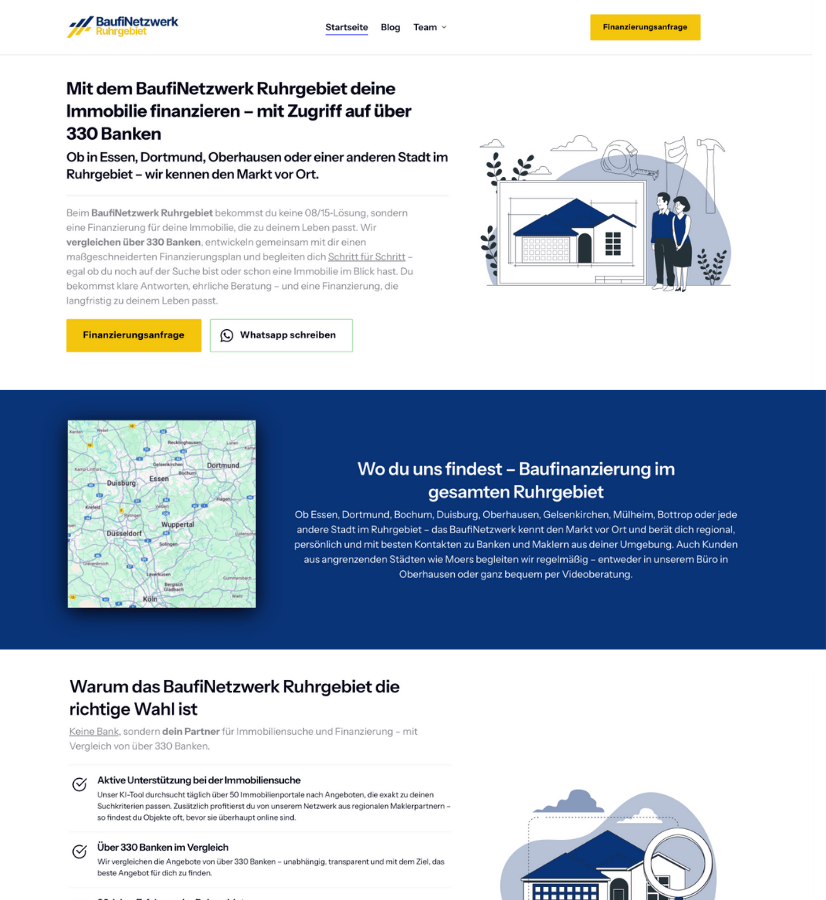 Baufinetzwerk Ruhrgebiet Website